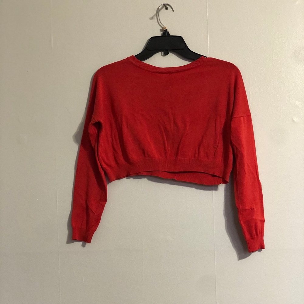 Cropped shirt like sweater